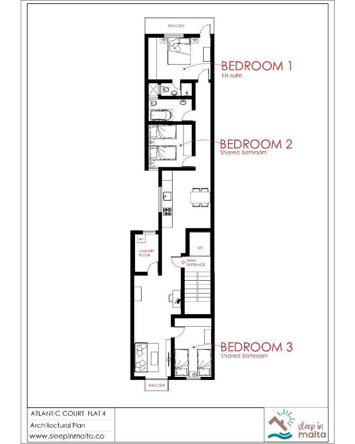 F4 Room 2, Private Room Two Single Beds Shared Bathroom Msida Εξωτερικό φωτογραφία